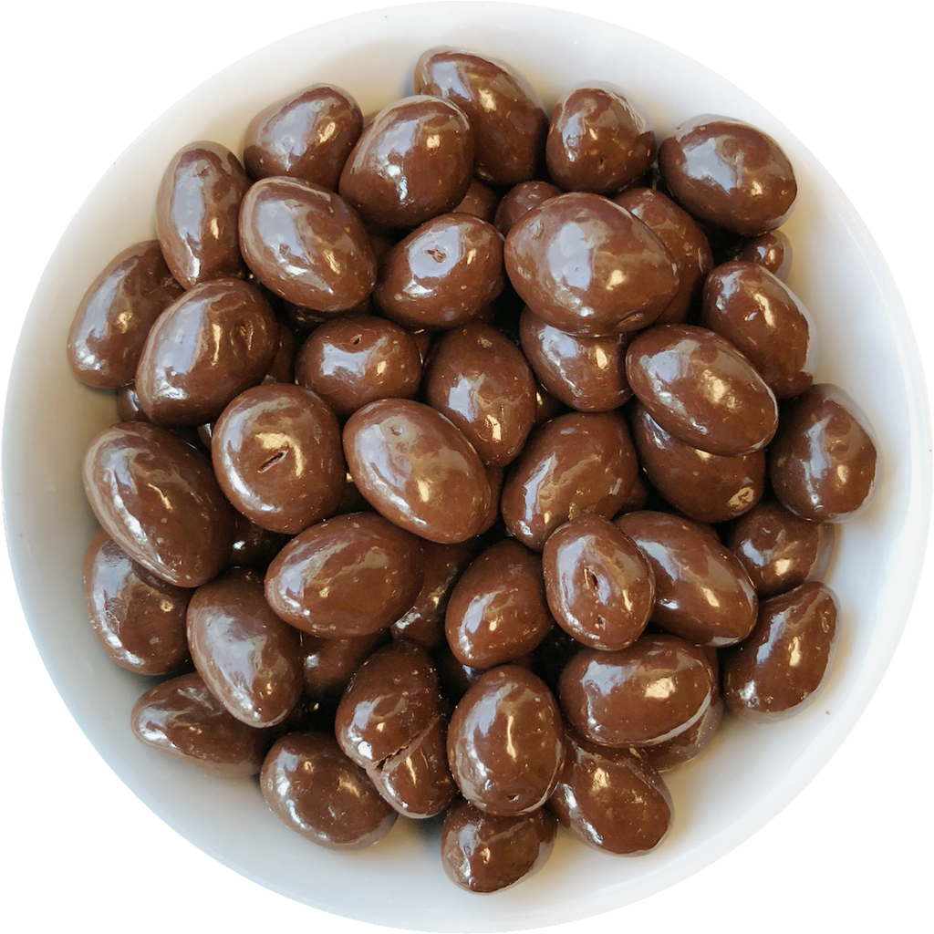 Pistachios in dark chocolate coating